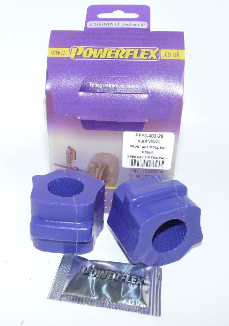 Silentblock Powerflex Barra Estabilizadora Delantera al Chasis 28mm Audi V8 Tipo 44 & C4 (1988-1994)Array