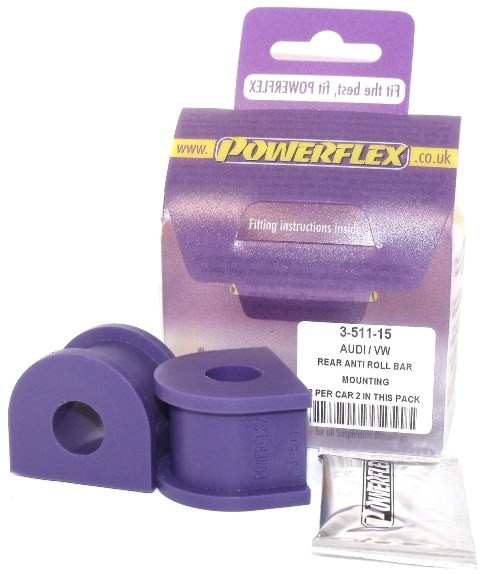Silentblock Powerflex Barra Estabilizadora Trasera 15mm Audi 80, 90 Quattro incl Avant (1992-1996), S2 B4, RS2 B4 (1994-1996)Array