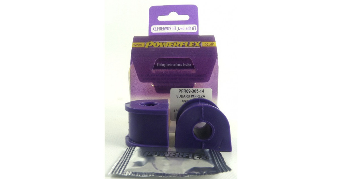 Barra estabilizadora do chassis traseiro Silentblock Powerflex 14 mm Subaru Impreza Turbo, WRX e STi GD,GG (2000 - 2007)