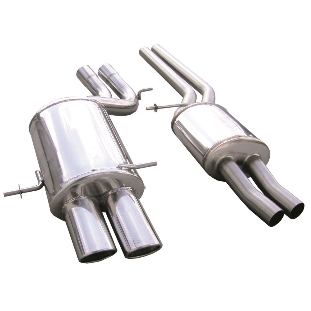 Tubo Central de Escape Inoxcar com Silenciador 2X90X70 AUDI A4 (Tipo B5) RS4 2.7 BITURBO (380hp) 1998-2001Array