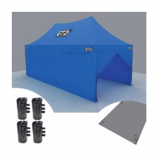 Pack Asistencia Carpa Azul Estructura Aluminio + Lona + Lastre de Regalo