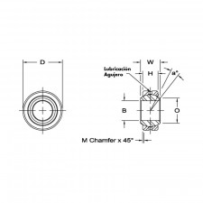 Cojinete Esférico Aurora Ojo 1/2" X  1" Exterior