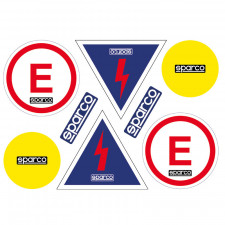 Hoja de Adhesivos Sparco Extintor/Cortacircuito/Logo Sparco
