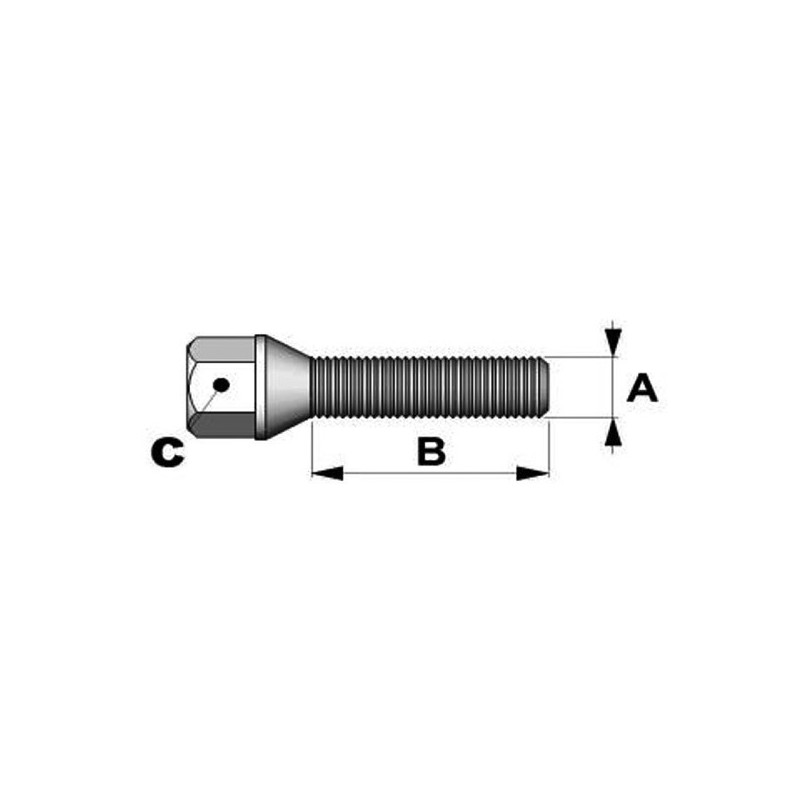 Tornillos cónicos 12x125mm longitud 40 44 o 50 mm cabeza 17mmArray