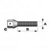 Tornillo de rueda esférico 14x150mm longitud 40 45 50 60mm cabeza 17mm