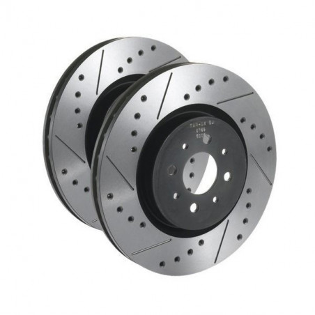 Discos de travão Tarox traseiros sólidos SJ perfurados e ranhurados Land Rover Range Rover III 4.4 4x4 286hp 2002/03-2005/08