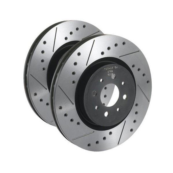 Discos de travão dianteiros Tarox ventilados SJ perfurados e ranhurados Honda CRX II 1.6i 16V 131hp 1987/10-1989/12Array