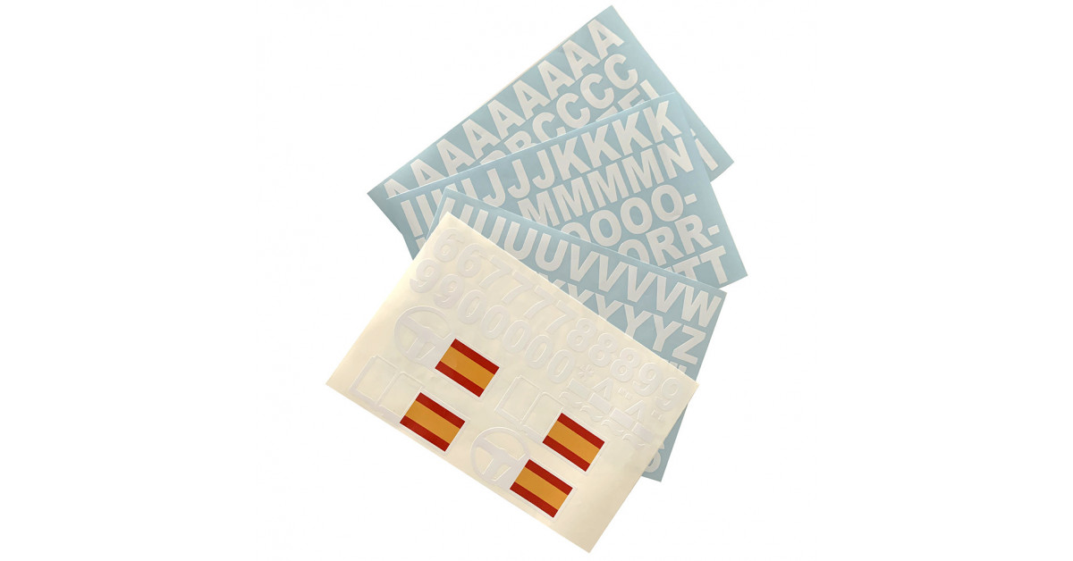 Hoja de adhesivos Letras/Números/Bandera España