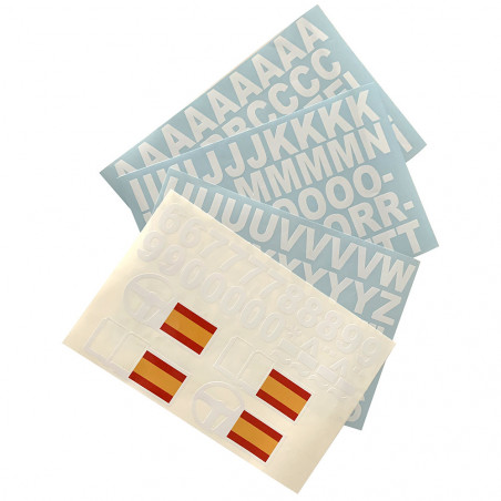 Hoja de adhesivos Letras/Números/Bandera España