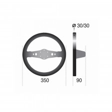 Sparco R215 Volante em couro preto com 2 braços
