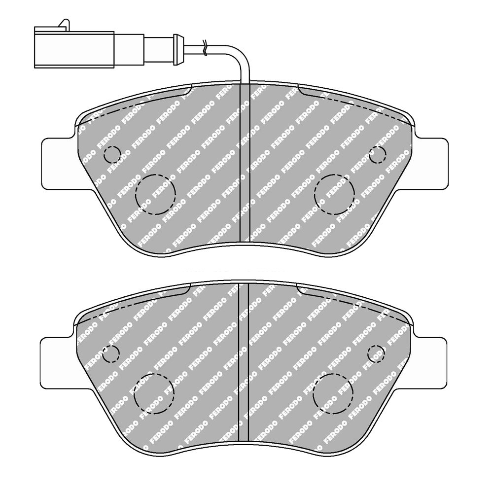 Pastilhas de travão traseiras Ferodo DS Performance para FIAT 500 1.4 16V 01.07 - pinça BOSCHArray
