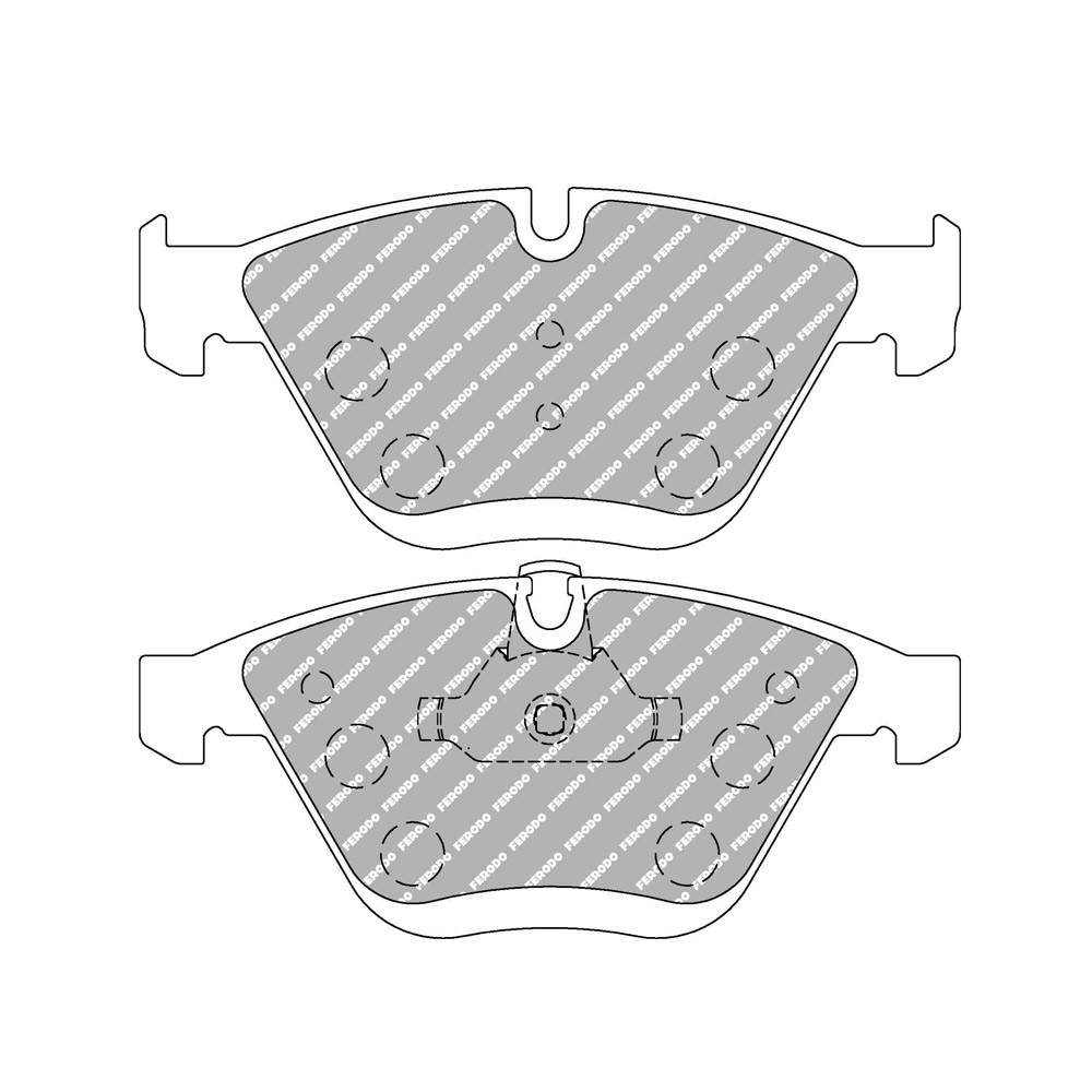 Pastilhas de travão Ferodo DS2500 dianteiras para BMW Série 3 325i 2.5 03.05 - 12.11 caliper ATEArray
