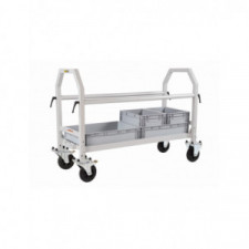 Carro para neumáticos plegable gris con rueda en polipropileno y caucho