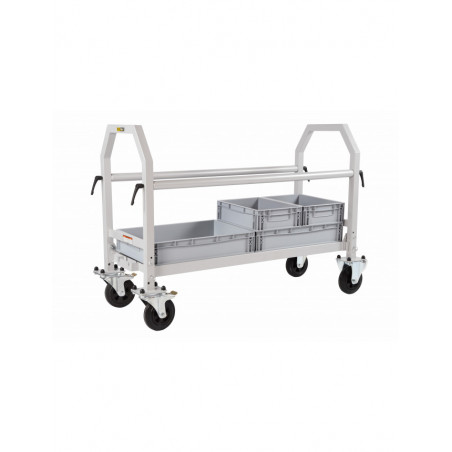 Carro para neumáticos plegable gris con rueda en polipropileno y caucho