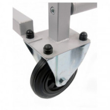 Carrinho para pneus, aço revestido a pó cinzento, braços ajustáveis 1,6 m, rodízios bloqueáveis