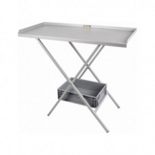 Mesa acero plegable gris