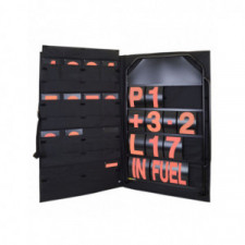 Kit pizarra amplia aluminio negro cifras naranjas con bolsa