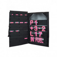Kit de quadro negro largo em alumínio preto com figuras cor-de-rosa e saco
