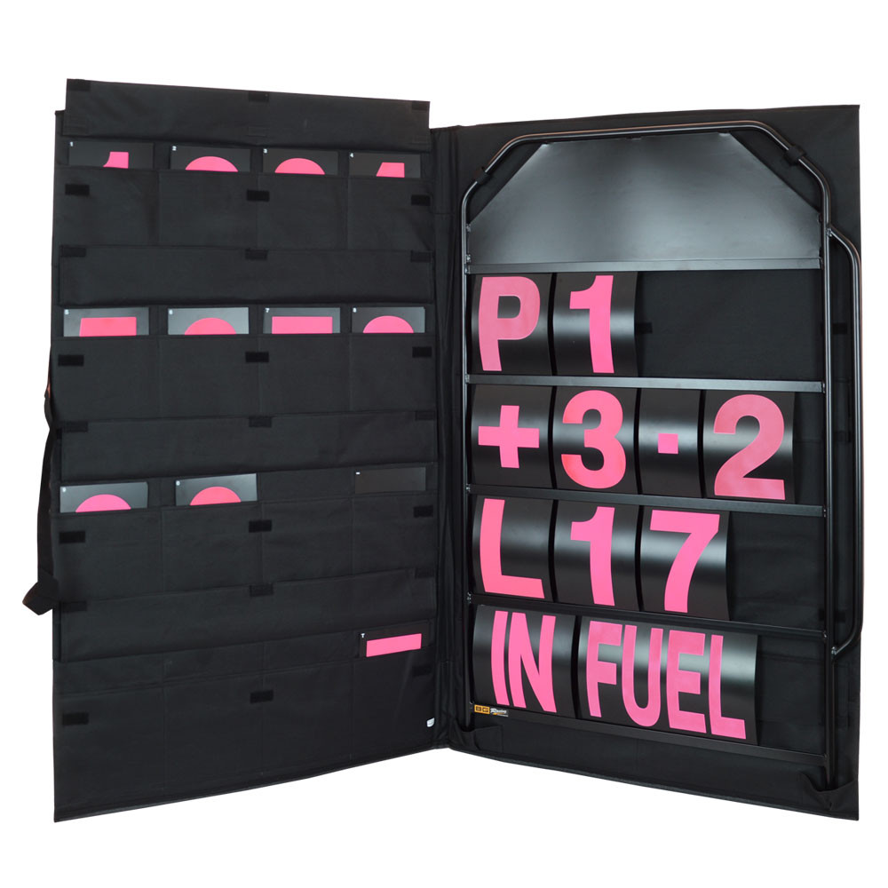 Kit de sinalização em alumínio preto com números cor-de-rosa e bolsa de proteção - GT2i PortugalArray
