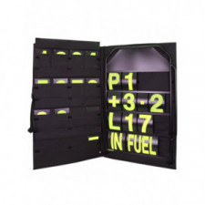 Kit pizarra amplia aluminio negro cifras amarillos con bolsa