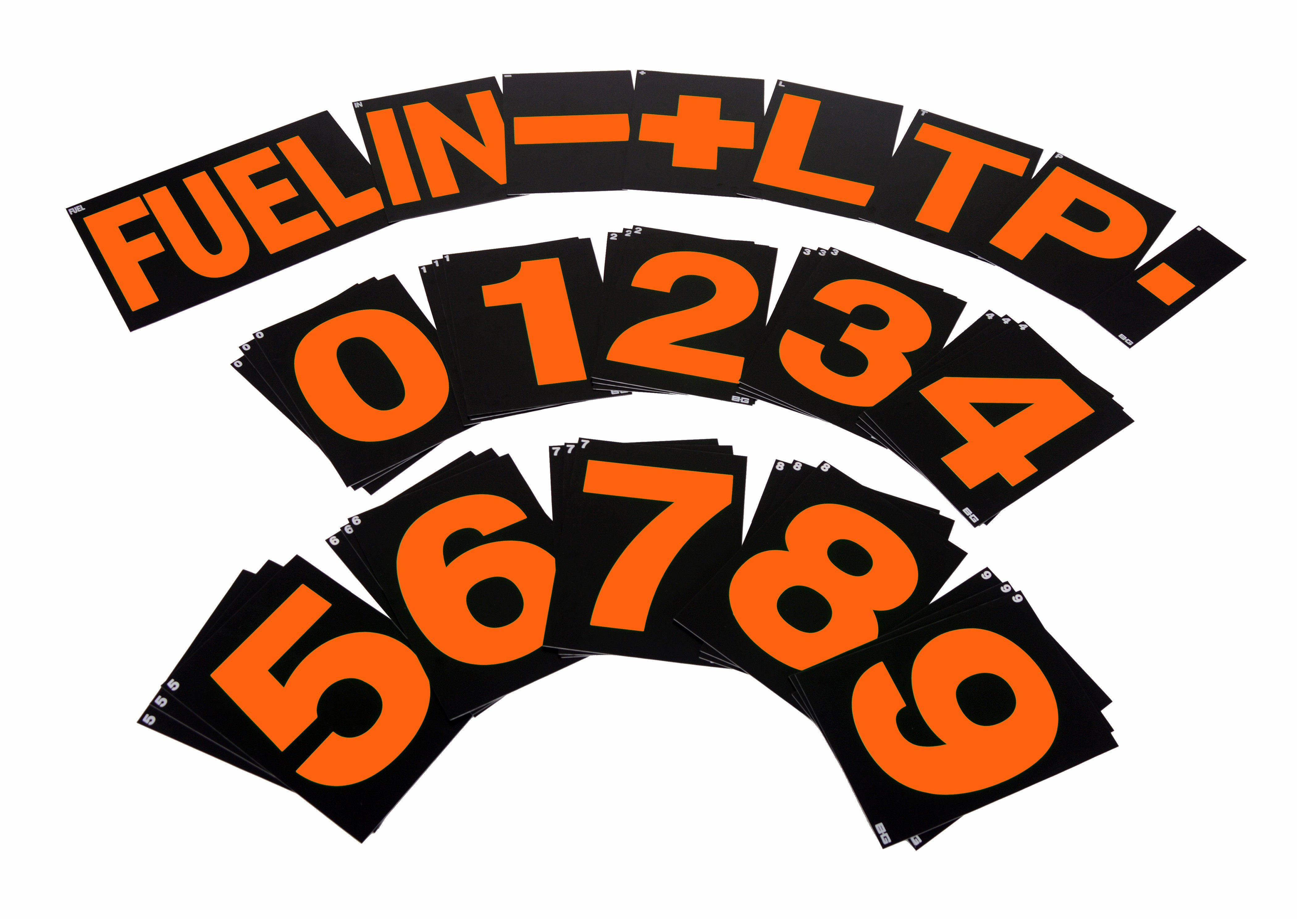 Kit de cifras naranja alta visibilidad para pizarra B-G Racing - GT2i EspañaArray