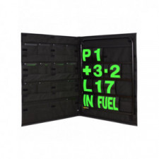 Kit de señalización de aluminio negro con números verdes y bolsa de almacenamiento