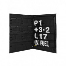 Kit pizarra aluminio negro con cifras blancos y bolsa de almacenaje