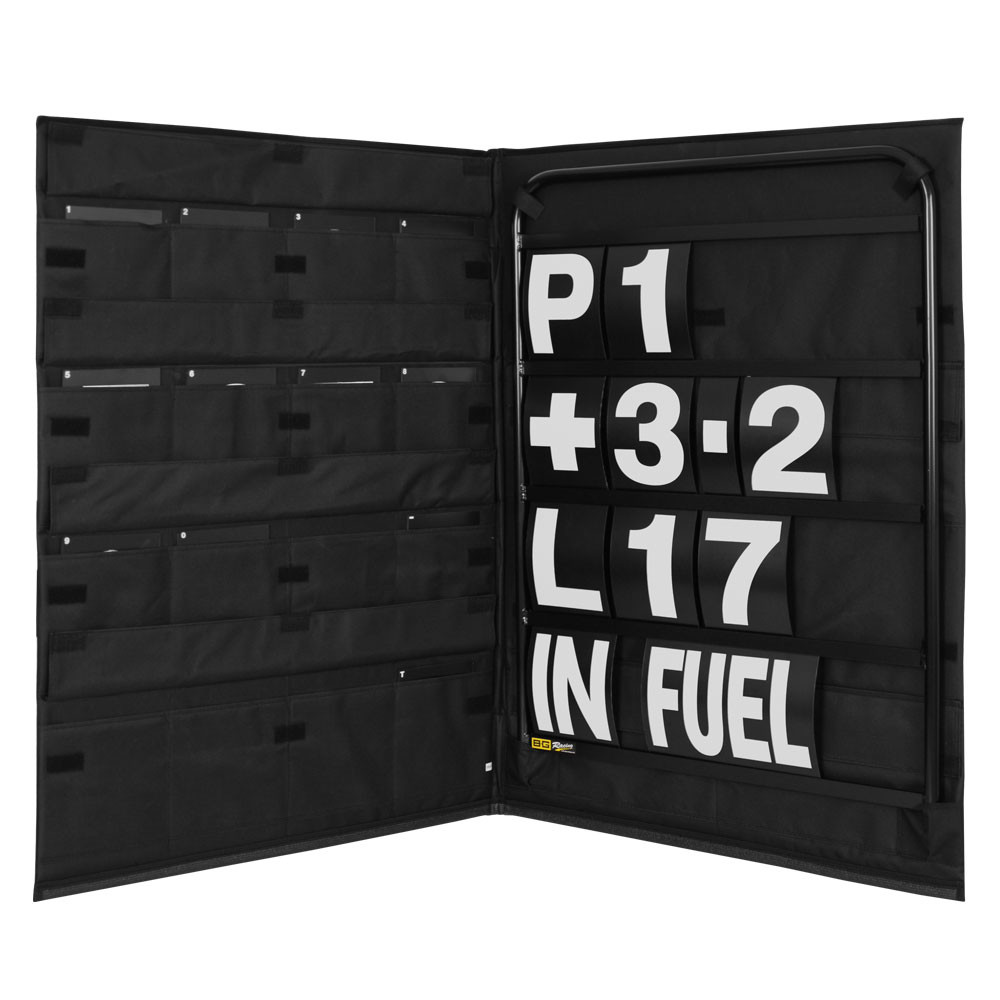 Kit panelado aluminio negro con cifras blancas y bolsa organizadora - GT2i EspañaArray