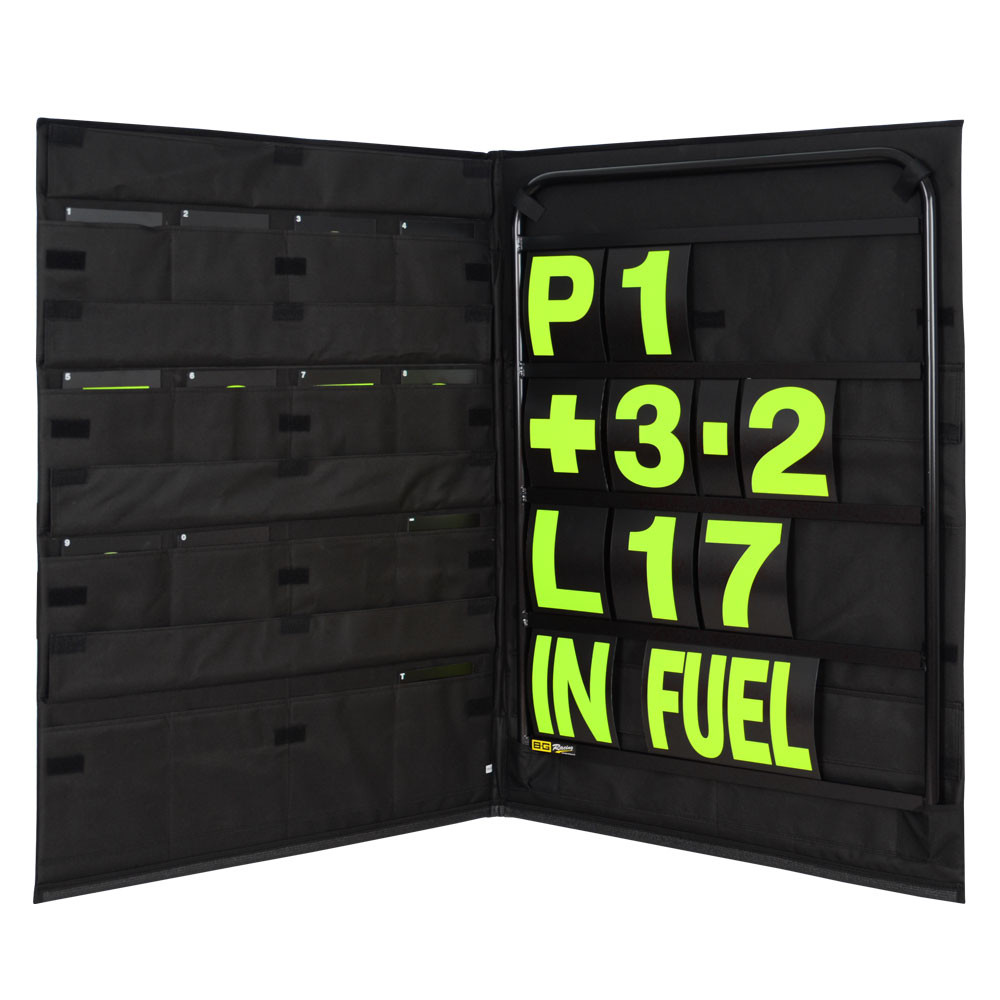 Kit de quadro negro em alumínio preto com números amarelos e saco de arrumação - GT2i PortugalArray
