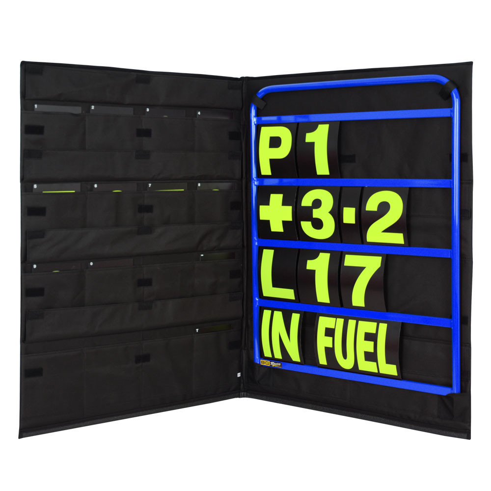Kit de painéis em alumínio azul com números amarelos e saco organizador para desportos motorizados - GT2i EuropeArray