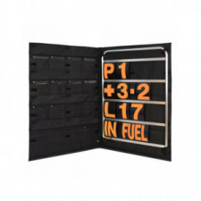 Kit de quadro negro em alumínio com figuras cor de laranja e saco de arrumação