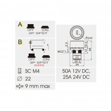 Botão de pressão / interrutor para arranque do motor