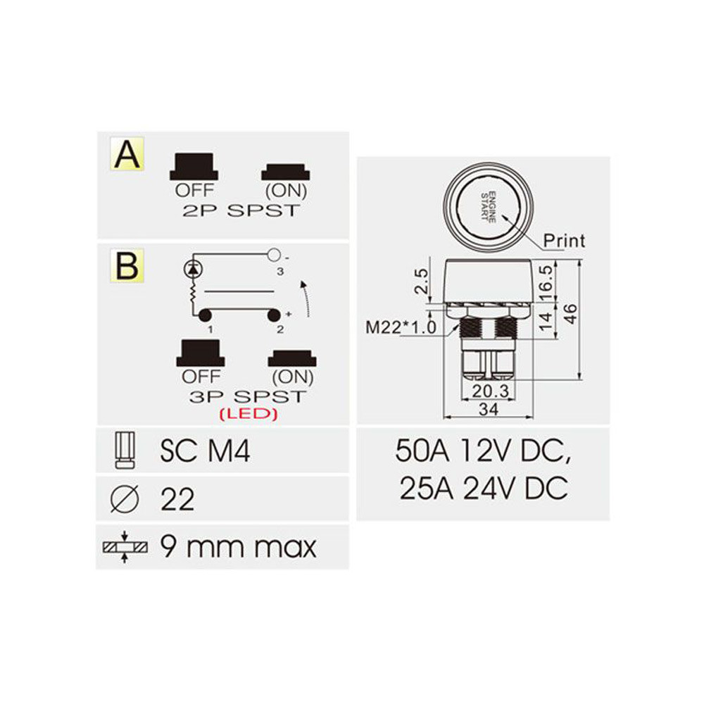 Pulsador / Interruptor para Arranque MotorArray