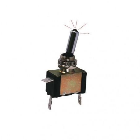 Interruptor ON / OFF Metal con LED Rojo