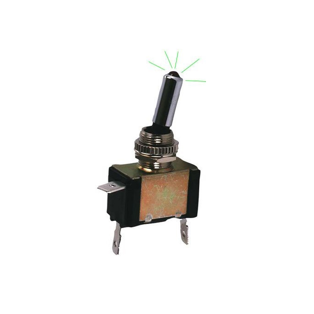 Interruptor ON / OFF Metal con LED VerdeArray