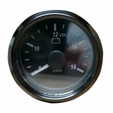Voltímetro VDO SingleViu diâmetro 52mm fundo preto 8-16V