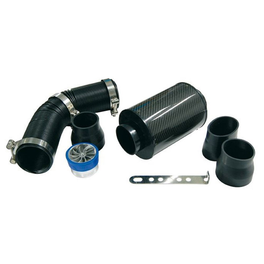 K-Racing Kit de admissão dinâmica universal Filtro de aço inoxidável com suporte de carbono tipo turbinaArray