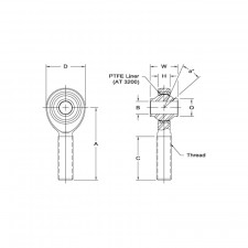 Junta esférica macho Aurora de 3/8" com rosca esquerda de 7/16