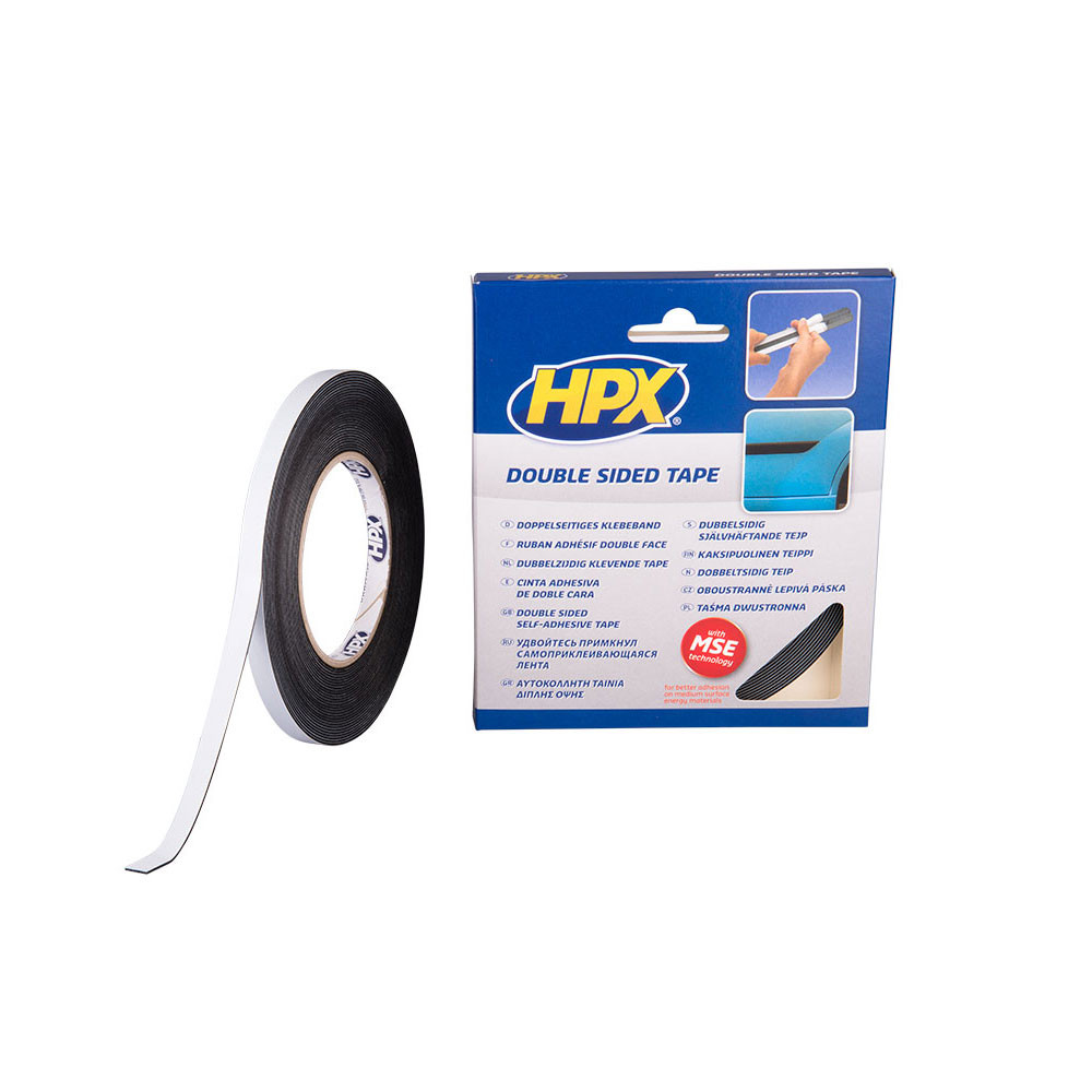 HPX fita adesiva de polietileno de dupla face preta 12mmx10mArray