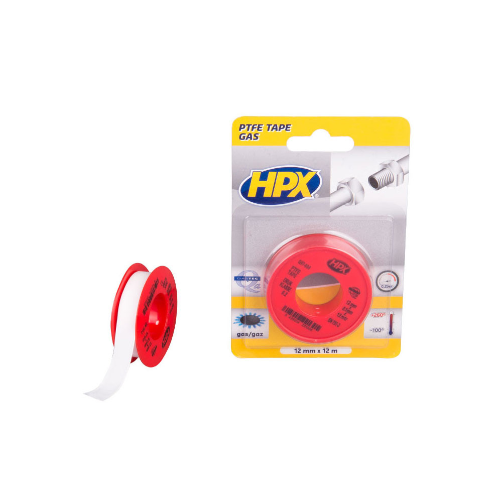 Fita de PTFE para gás HPX branco 12mm x 12mArray