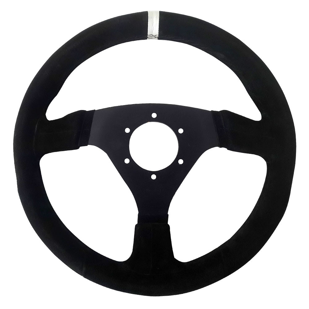 Volante GT2i Pro 330mm plano preto/verso em pele pretaArray