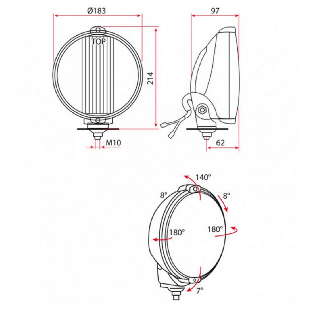 Longo alcance 187mm PretoArray
