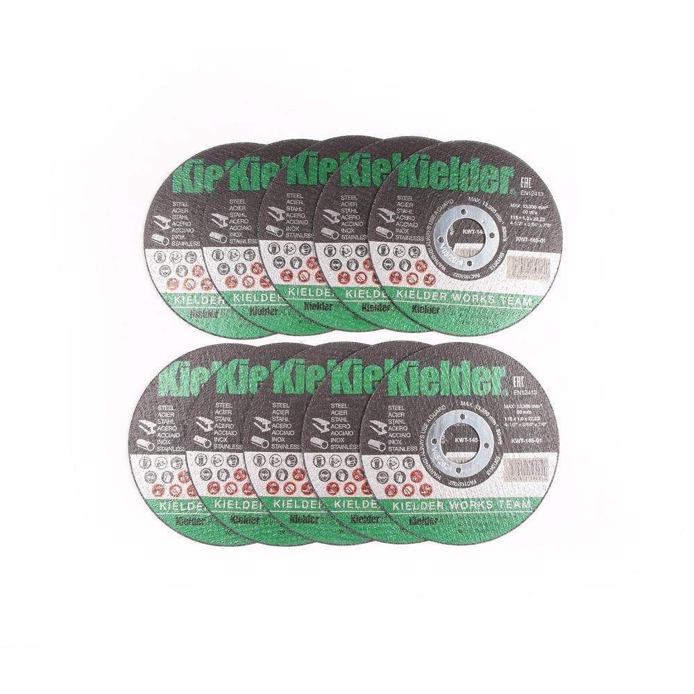 Discos de corte de acero KIELDER 115mm x 1mm x 22.2mm (x10 piezas)Array