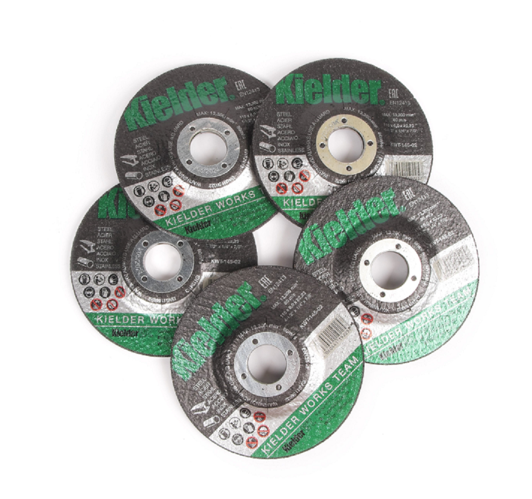 Discos abrasivos KIELDER 115mm x 6mm x 22.2mm (x5 peças)Array