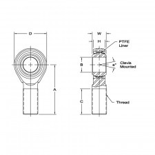 Aurora Competition Ball Joint Macho 3/8" Olho