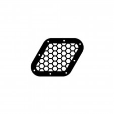 Grelha de proteção Revotec 90x90mm anodizada a preto