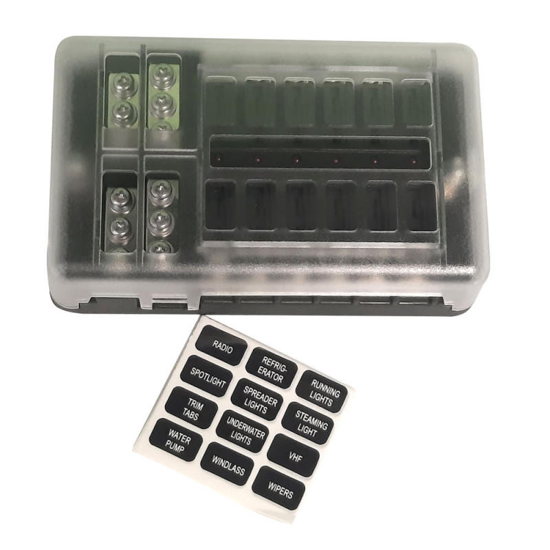 Porta-fusíveis com luzes de aviso 12 pcs. máx. 100AArray