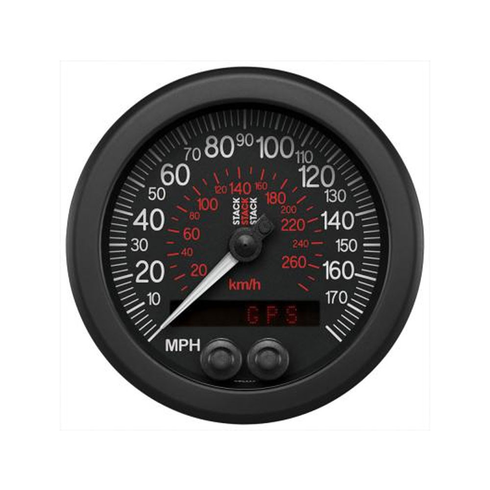 Velocímetro GPS Stack 88mm negro 0-180mph y 290km/hArray