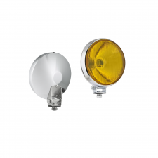 Farol de veículo histórico farol alto vidro de cristal amarelo Ø160mm cromado