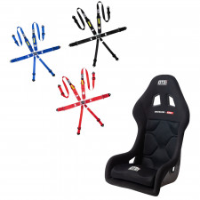 Pack de bancos de balde em fibra GT2I RACE-L FIA + Arnês de corrida